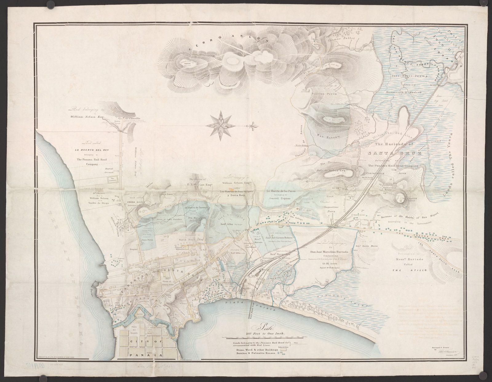Mapa de la Ciudad de Panamá y Propiedades del Ferrocarril